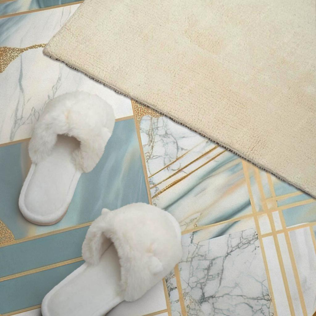 Self-adhesive Vinyl Panel with Print for Bathroom 100x50 cm Marble Geometry Patterns