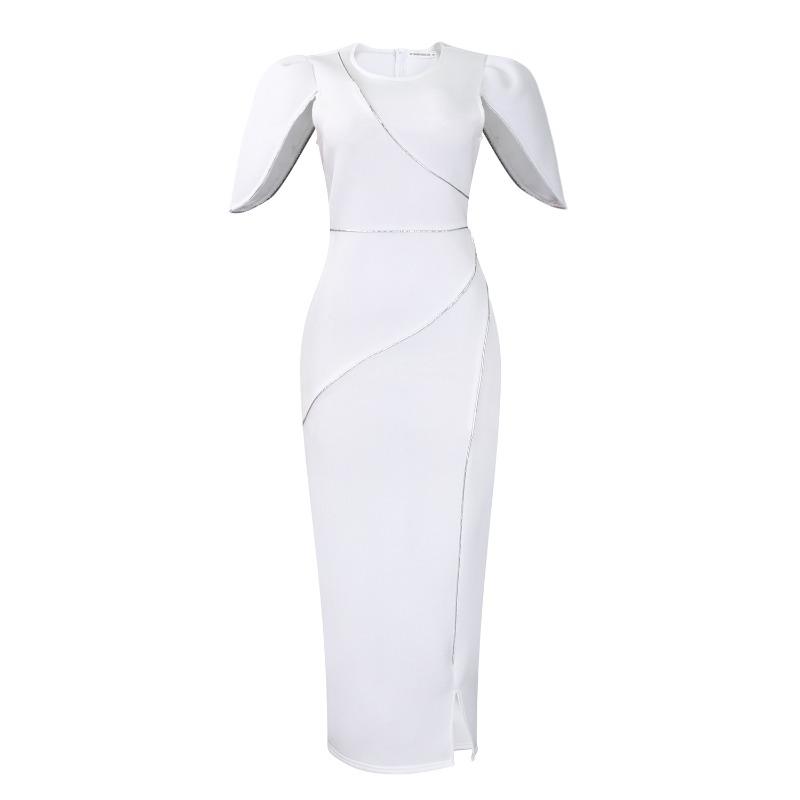 

Women s Summer New Fashion Temperament Elegant Banquet Dress Long Dress African Dress XXXL білий