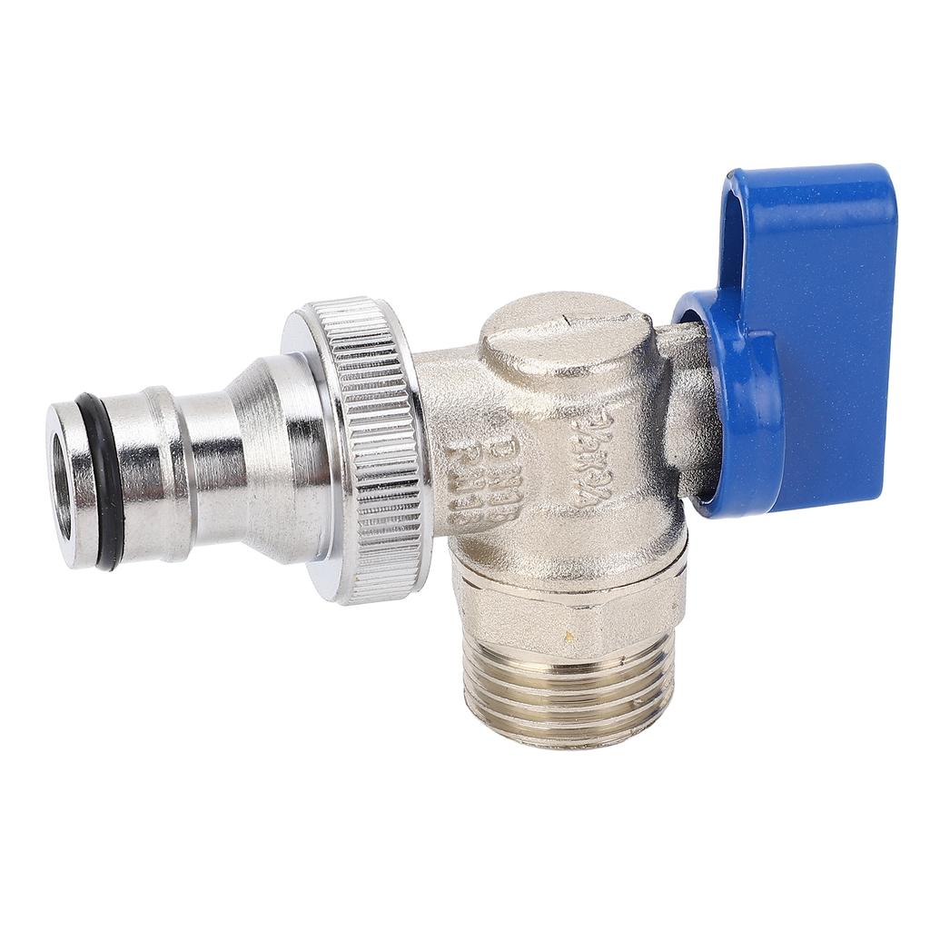 Angle Valve G1/2in Male Inlet G3/4in Male Outlet 1/4 Turn Brass Water Shut Off Valve