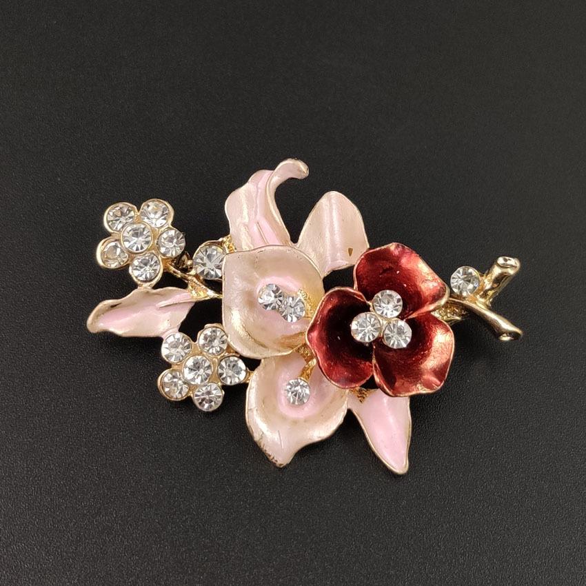 Versatile Mother s Day Rhinestone-Studded Handmade Flower Brooch Pin фото