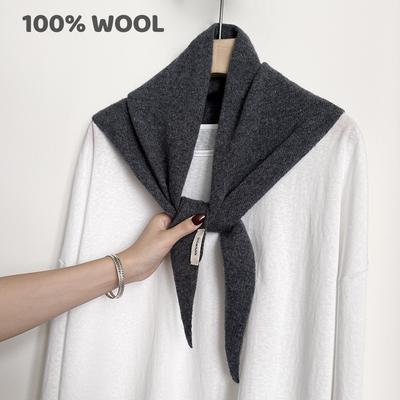 Wool Winter Scarf For Women Warm Triangle Knit Scarves Hijab Solid Lady Shawl Wrap Female Pashmina Bandana Head Scarfs