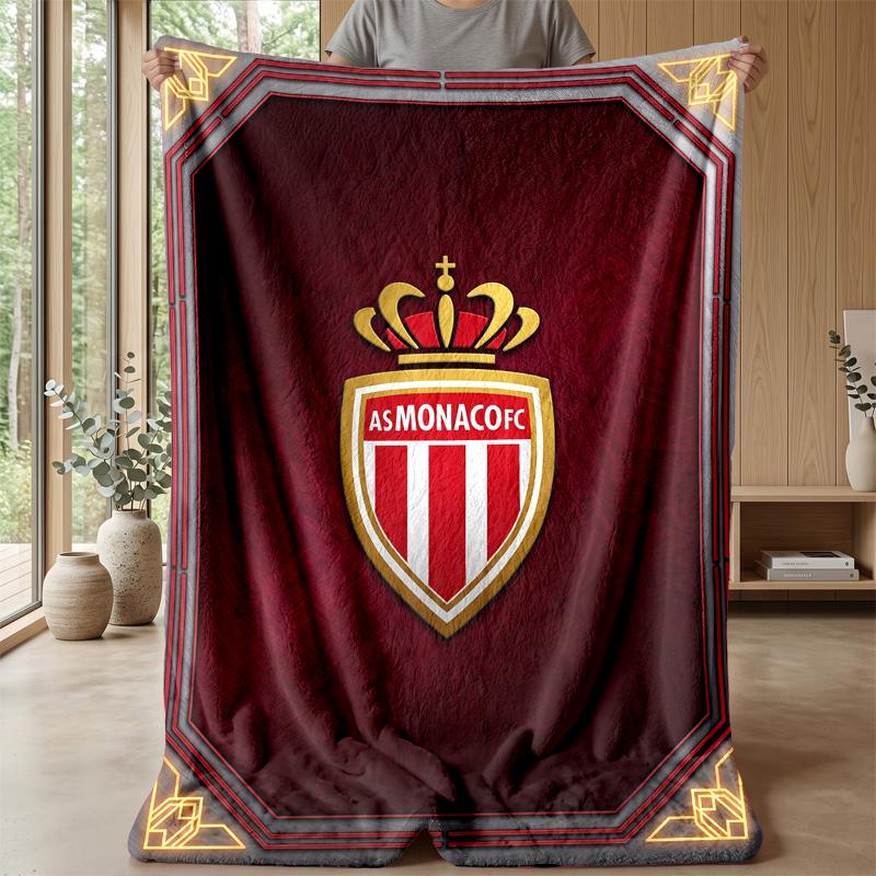 Monaco FC Soft Flannel Fleece Blanket Lightweight Cozy Warm Throw Blanket For Sofa Bed Home Decor