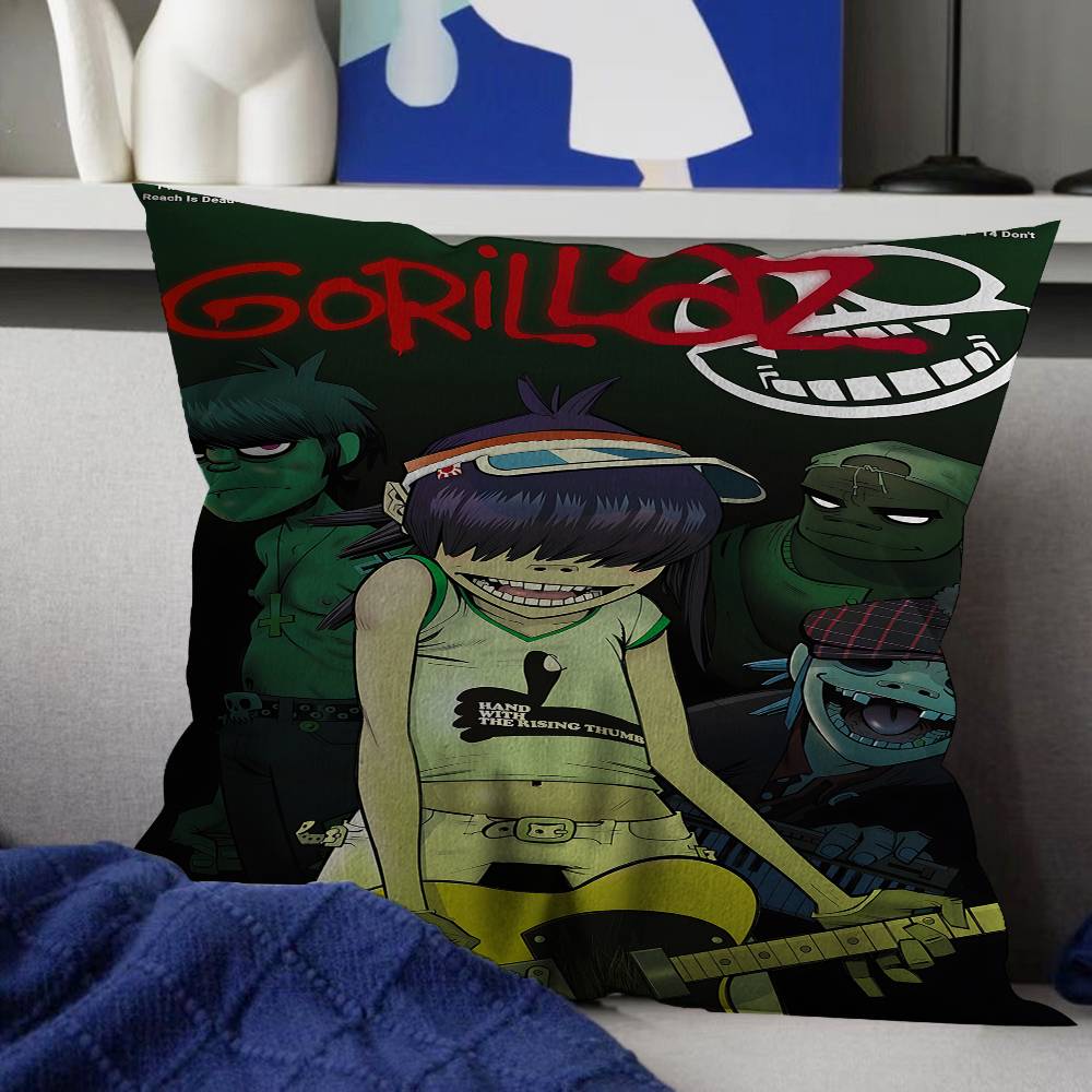 Band G-Gorillaz Music Lucky Dragon Pillow Cover Sofa Cushion Cover Home Room Decoration Children Gift