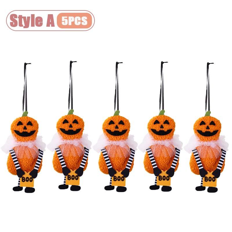 1-10PCS Halloween Hanging Decor Set Pumpkin Ghost Black Cat Skeleton Design for Home Wall Indoor Party Holiday Festival Decor