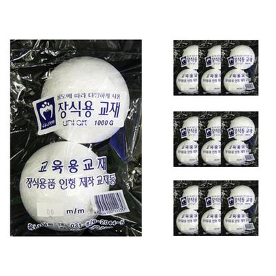 Uniart 1000 weiße Kugel Styroporkugel 80 mm, 10 Stück, koreanisches Spielzeugzubehör