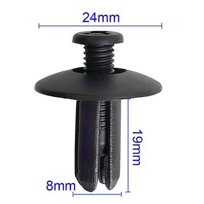 50pcs 8mm Hole Universal Push Type Retainer Car Roof Fender Nylon Fastener Clips