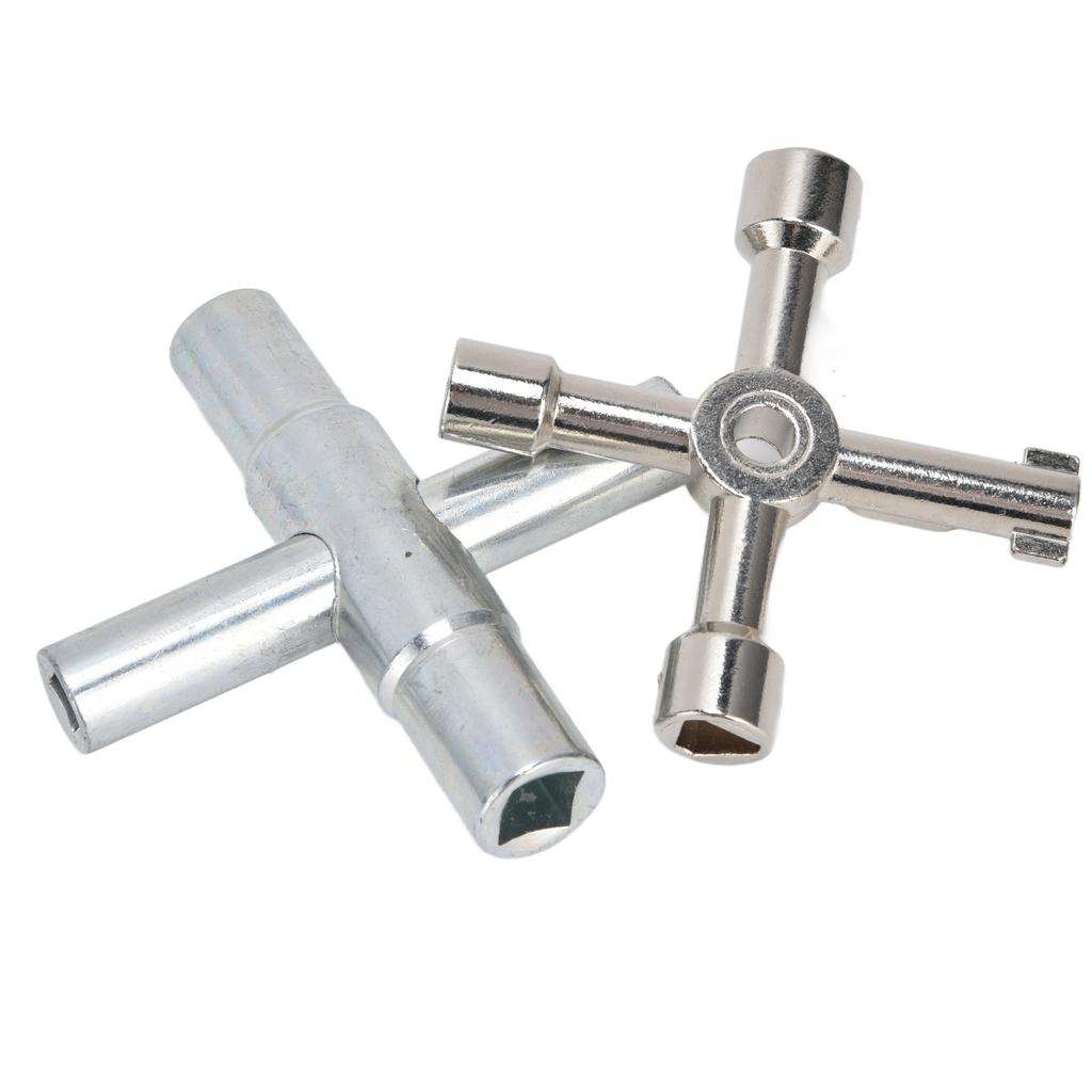 2 szt. Klucz do zaworu czerpalnego 4-kierunkowy Trwały Mały Kompaktowy Przenośny Wygodny Praktyczny Obrotowe Śruby do