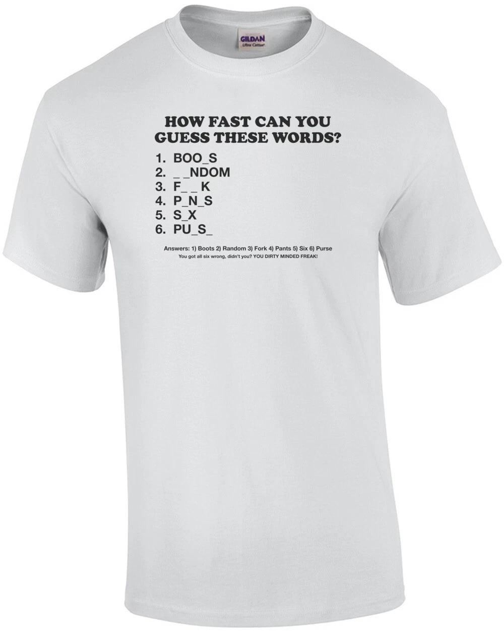 How Fast Can You Guess These Words? Shirt XL