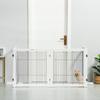 Dog Barrier Gate Freestanding Protective Gate with Feet 305 x 82 cm Wood Dog Gate Foldable Stair Safety Gate Dog Barrier Gate for Stairs, Doors