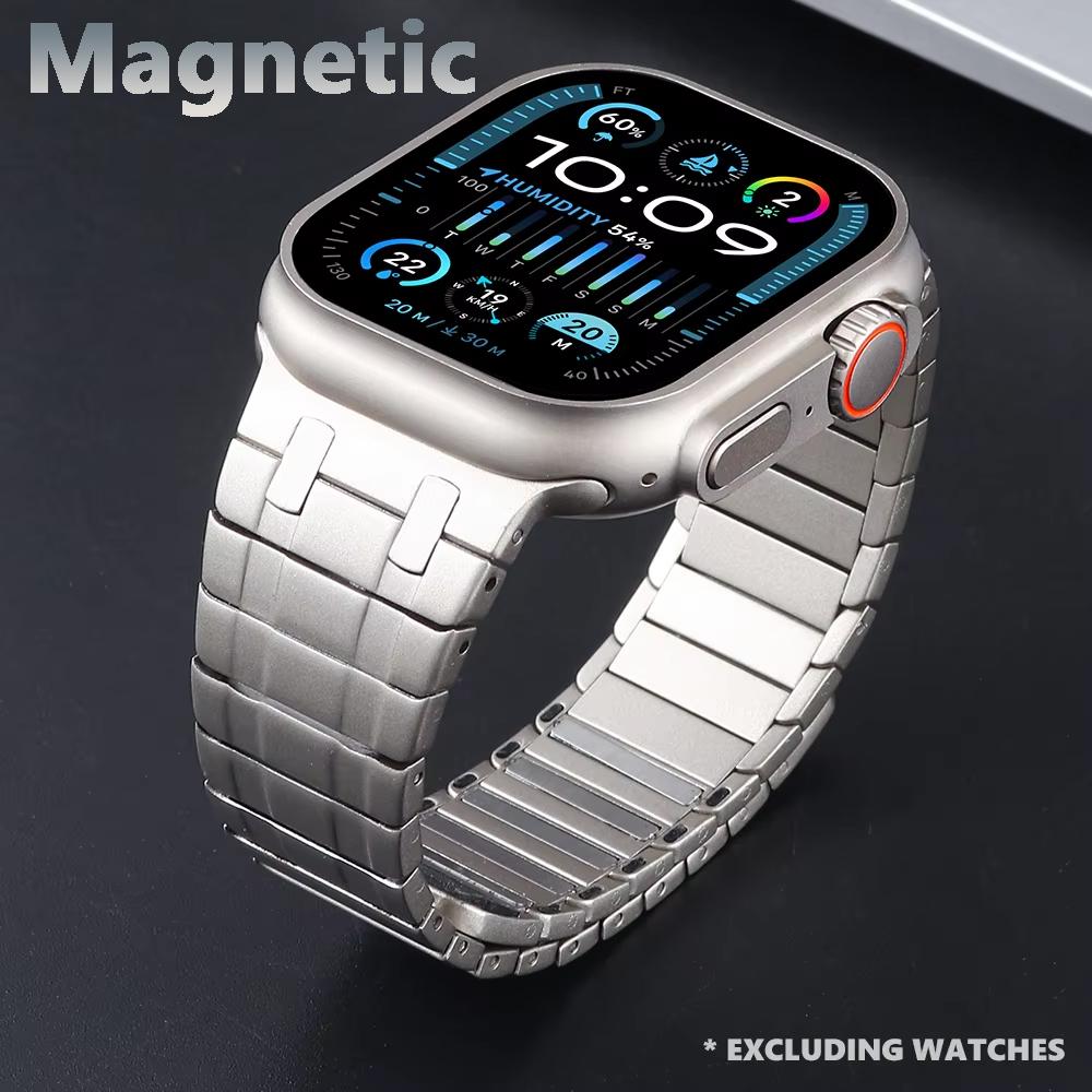 Magnetic AP Watchband for Apple Watch 49mm Strap Ultra 2 Men Stainless Steel Bands for Iwatch 10 9 7 8 Se 46mm 45mm 44mm Correa