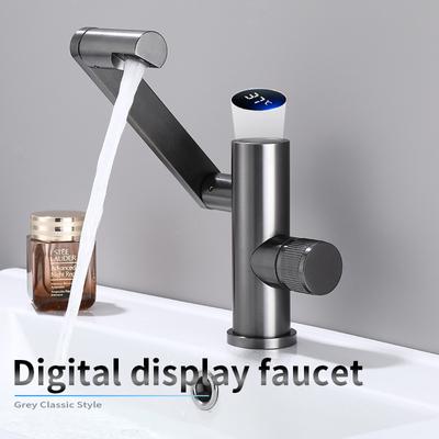 Grifo de lavabo con pantalla digital LED, rotación de 360 grados, multifunción, rociador de agua fría y caliente, mezclador de lavabo para baño