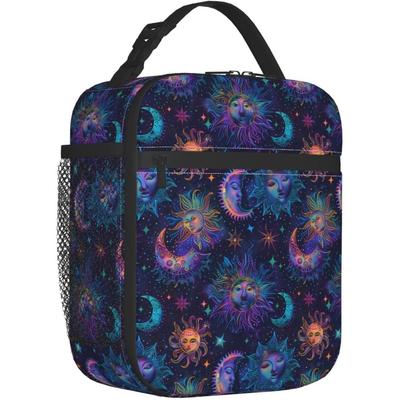 Reusable Retro Car Lunch Box For Kids Girls Boys Women Adult, Insulated Vintage Neon Highway Lunch Bag,Polyester Cooler Handbags