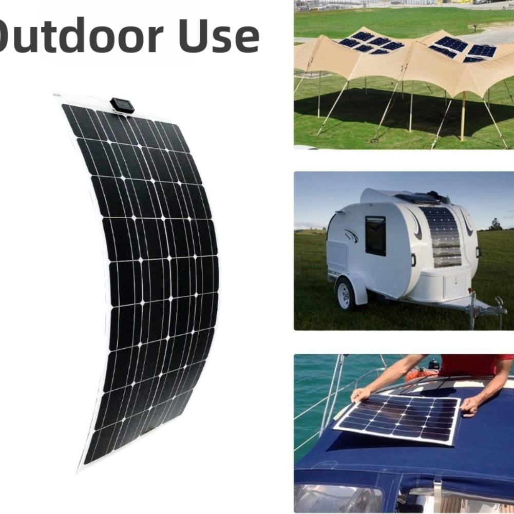 20W SemiFlexible Monocrystalline Solar Panel with Dual USB Ports for For roof or Outdoor Use with 18V Output and Dual USB Ports