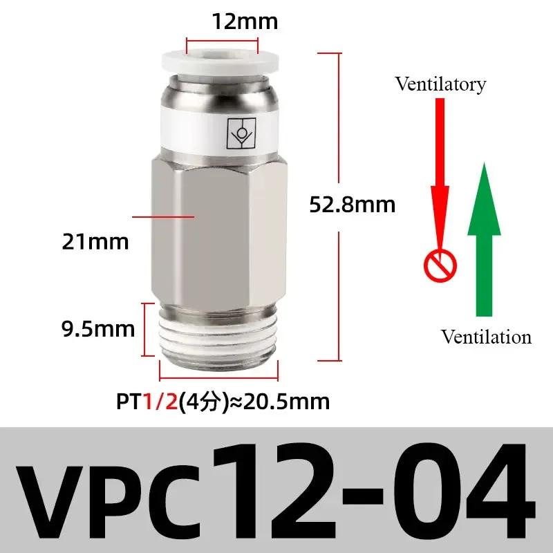AKH Pneumatic Check Valve One-way Exhaust Valve Straight-through SPC8-02 VPC8-01 Prevents Air Backflow BSPT Thread 1/8 1/4 3/8