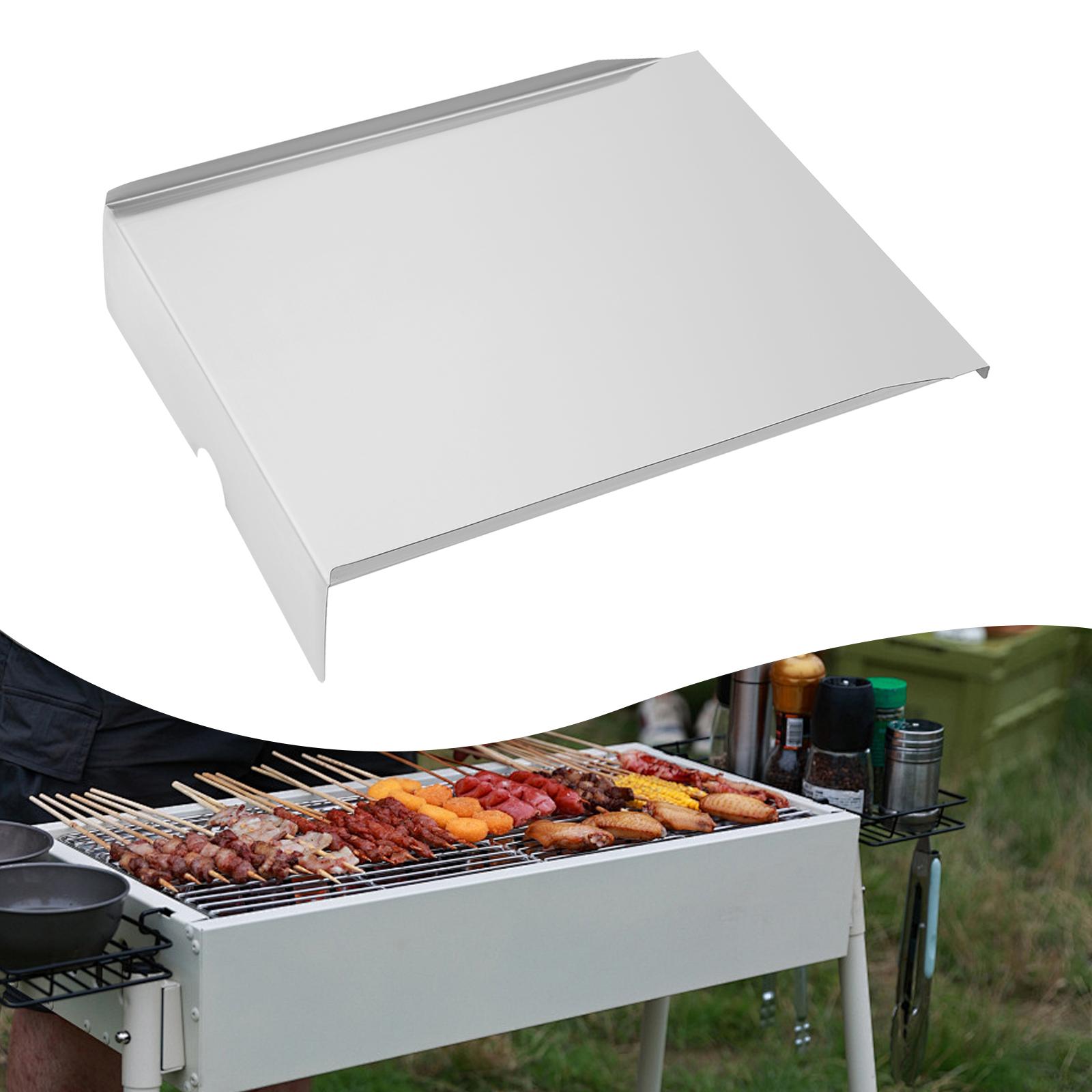 Stainless Steel Grease Drip Tray,Silver Rectangular Drip Tray Liners Kit 82.55*40.01cm for Grills and Grilling Activities argento