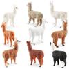 Realistic Miniature Alpaca Model Figurine Desktop Decor Perfect For Animal Lovers