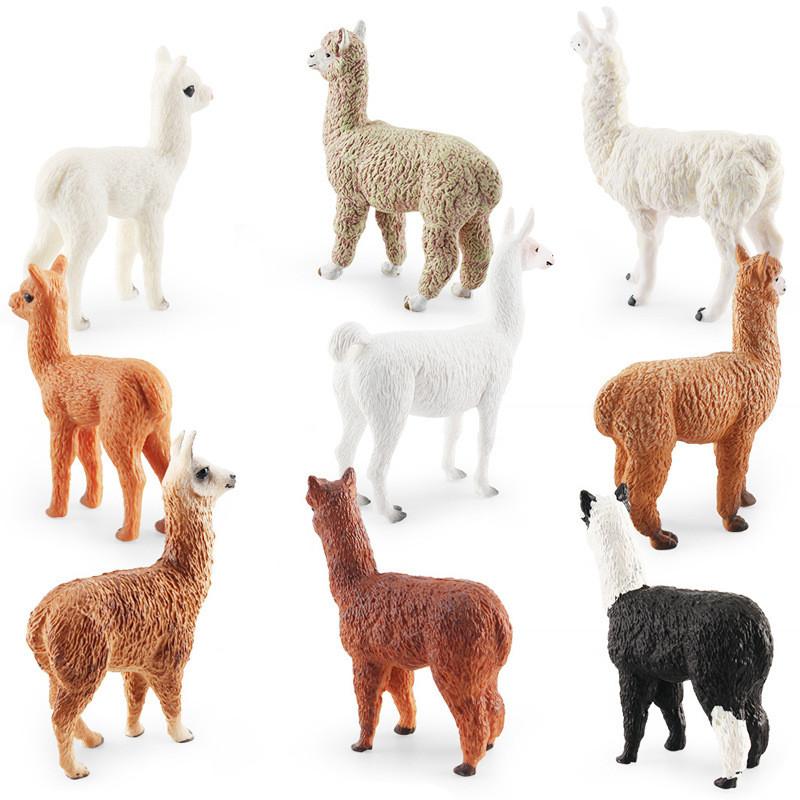 Realistic Miniature Alpaca Model Figurine Desktop Decor Perfect For Animal Lovers