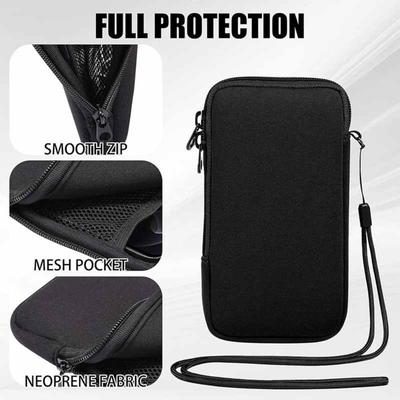 Universelle Neopren Handy-Tasche Reißverschluss Stoßfest Handy Aufbewahrungstasche Tragbar Einfarbig Reiseaufbewahrungsbeutel