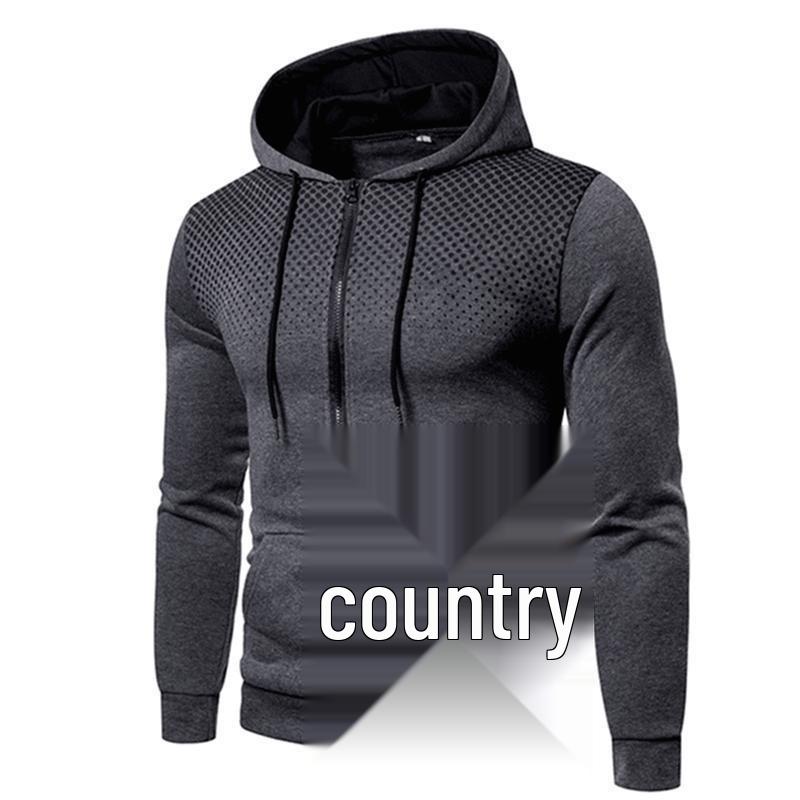 Men's Casual Sports Fitness Zip-up Hoodie Jacket - Autumn/Winter Style