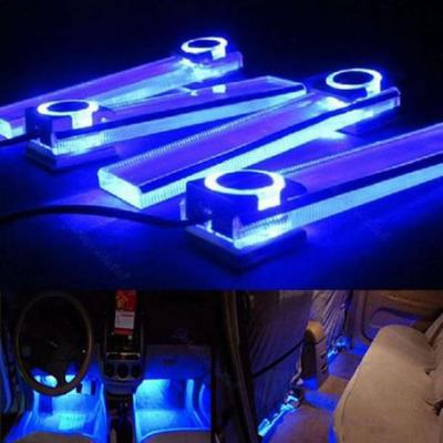 4 w 1 12V Niebieska lampa atmosferyczna Ładowarka LED Oświetlenie wnętrza dekoracji podłogowej