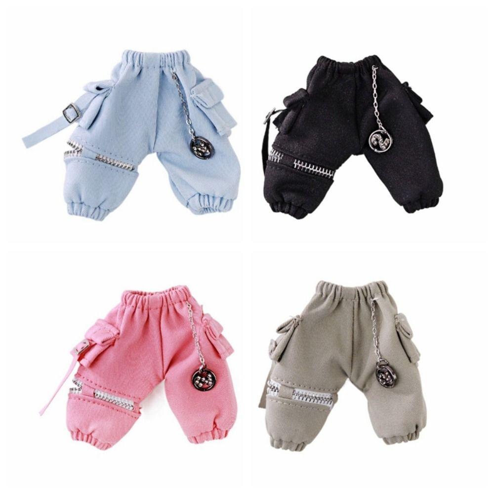 Chain Overalls Doll Cargo Pants With Pockets Obitsu 11 Clothes OB11 Trousers Doll Accessories