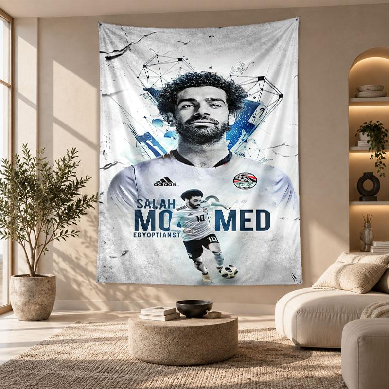 Decorative Tapestry,Mohamed Salah Printed Wall Art, Lightweight Wall Hanging For Bedroom Background