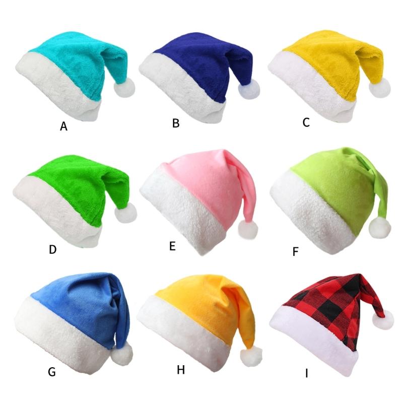 Party Hat MerryChristmas Plush Hat for Festival Family Gathering PartyFavor Props Hat Holiday Cap Decorative Santa Hat