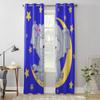 Cute Elephant Is Sitting On The Moon Luxury Window Curtain for Living Room Bedroom Home Decor Kitchen for Window Drapes