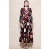 Bohemian Floral Printed Long Dress for Women Fashion V-neck Long Sleeve Oversized Maxi Dress Lady 2026 Chic Vacation Dress Robes