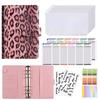A6 Leopard Print Wallet Budget Plan Binding Zipper Envelope Cash Envelope Budget Fund Organizer  Binding with Page Blank