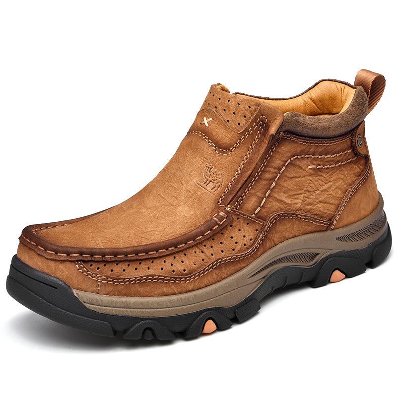 Men'S Real Leather Ankle Boots Autumn Winter Mens Shoes Fashion Large Size Casual Boots Cowhide Men Genuine Leather Boots