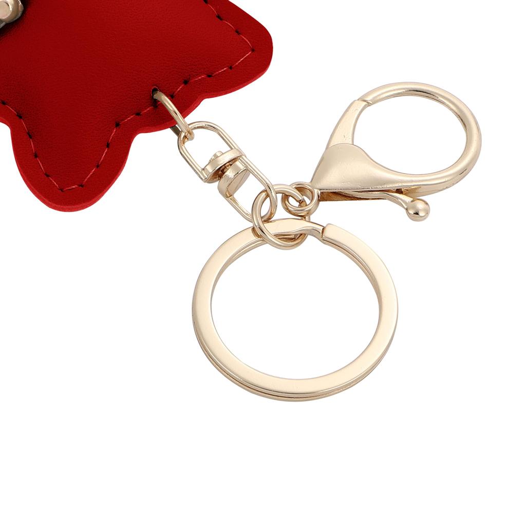 Tonecraft Cat Key Holder, Simple, Orthodox, Bag Charm, Popular, Stylish, Cute, Cat, PU Leather, Squishy, red
