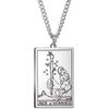Tarot Stainless Steel Necklace Men'S Hip Hop Personality Retro Square Pendant Sweater Necklace