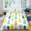Funny Pattern Pineapple Bedding Set Decor Quilted 3 Piece Cover Set With 2 Pillow Shams, Twin Full Queen King Size Room Decor