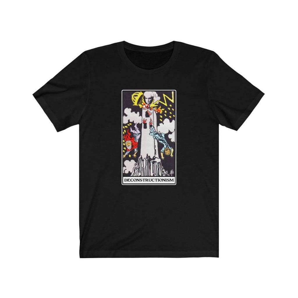 Derrida Deconstructionism Tower Tarot Philosophy T-shirt