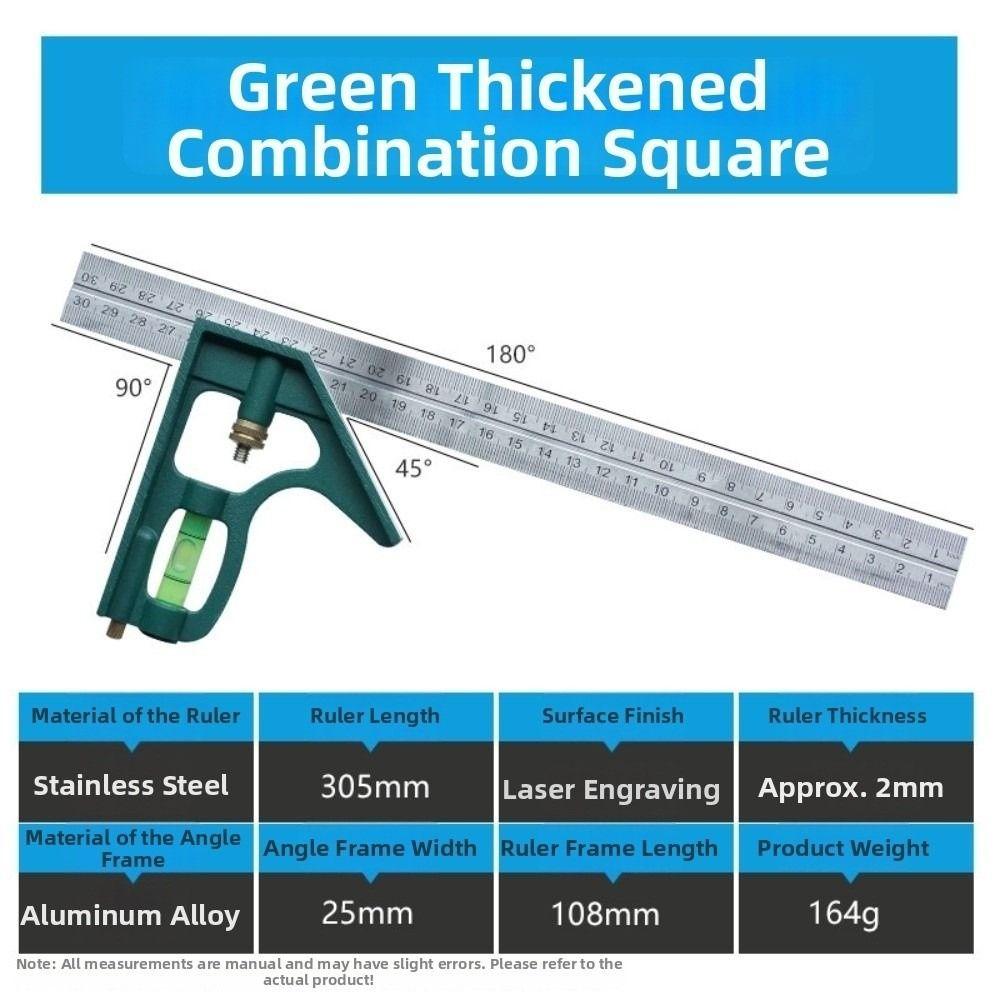 Adjustable Engineers Combination Try 90-degree Measuring Ruler New Horizontal Right Angle Ruler