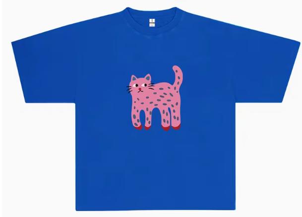 Cartoon Fun Creative Newmodel Personality Clothes Oversized Unisex Tshirt Fashion Hip Hop Street Trendy Cotton Hot Product Tee