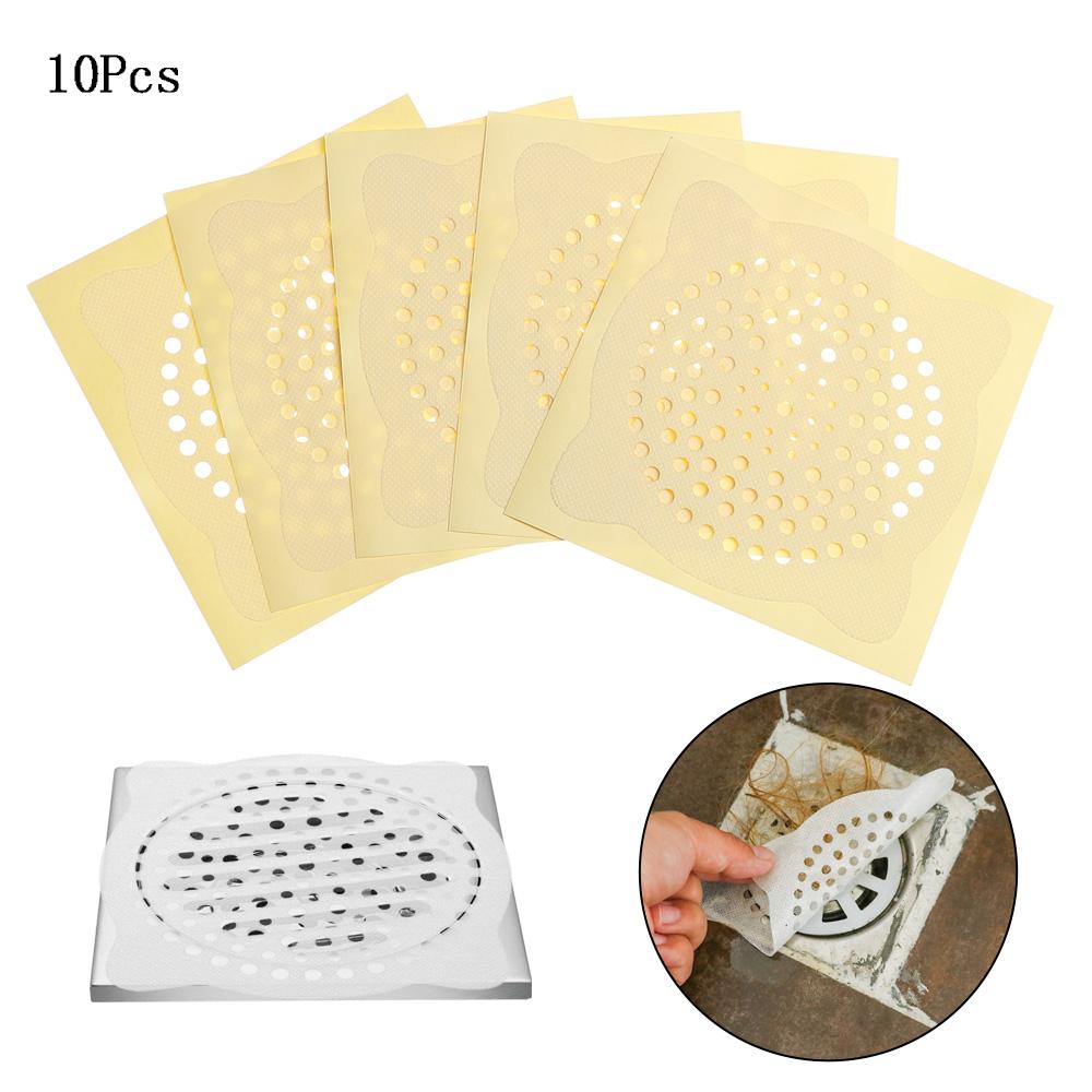 10 pcs Bathtub Disposable Sink Shower Bath Hair Catcher Mesh Stickers Filter Floor Drain Cover