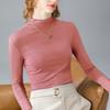 Women Mock Neck Modal Long Sleeve Tee Fleece Lined Thick Warm Base Layer Top