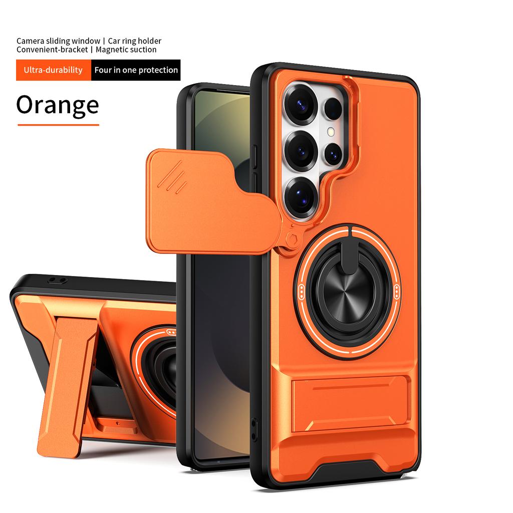 Funda for Samsung Galaxy S26 Ultra S25 Plus S25 FE Case Rotatable Slide Camera Protection Ring Stand Shockproof Cover Capa Funda