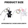 Plush Rabbits Bead Keychain Lovely Decorations Keyring Ornament Backpack Handbag Charm Pendant Gift for Girls Women