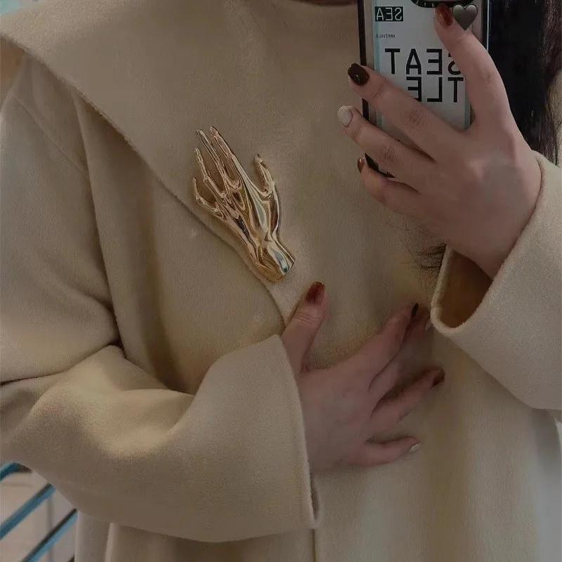 Modny Trend Broszka Ręczna Unisex Zimowy Sweter Garnitur Kurtka Dekoracja Vintage Spersonalizowana Biżuteria dla Kobiet i Mężczyzn