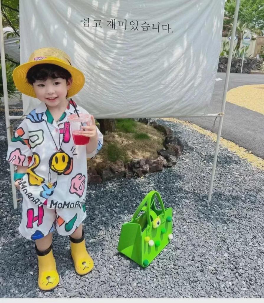 2024 Korean-Style Kids' Summer Suit - Beach-Ready Shorts & Shirt Set for Boys & Girls