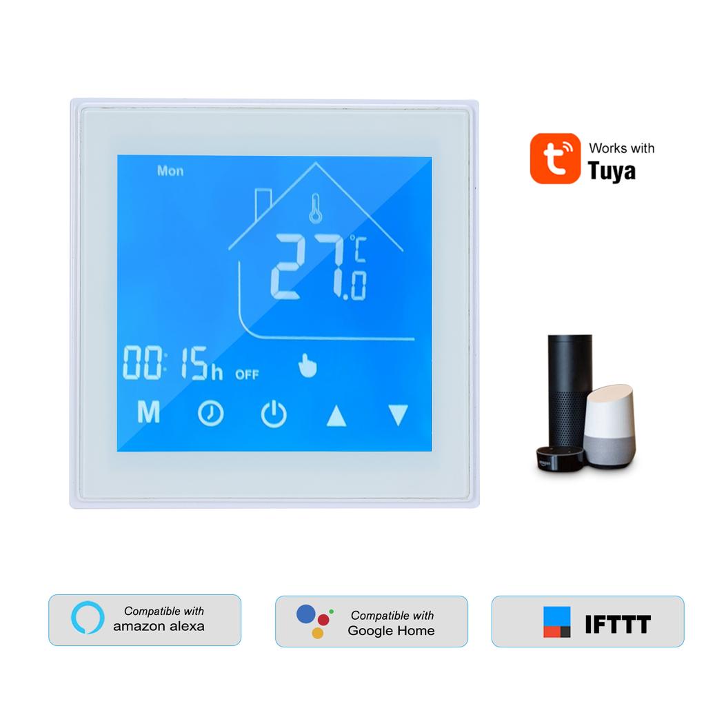 WiFi Smart Thermostat Temperature Controller LCD Display Week Programmable for Water Heating Tuya APP Control Compatible with Alexa  Home