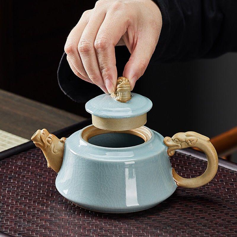 Ked Glaze of Teapot Clay Pot Tea Set and Ge Kiln Teeware Teware Yixing Clay Kettle Coffeeware Teaware Gaiwan Teapots Samovar