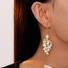 Faux Pearl Grape Pearl Tassel Earrings Vintage Dangle Earrings  Wedding Bridal