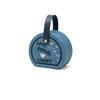 1Pcs Denim Fabric Embroidered Jewelry Box Travel Portable Rings Necklace Stud Earrings Storage Home Decoration