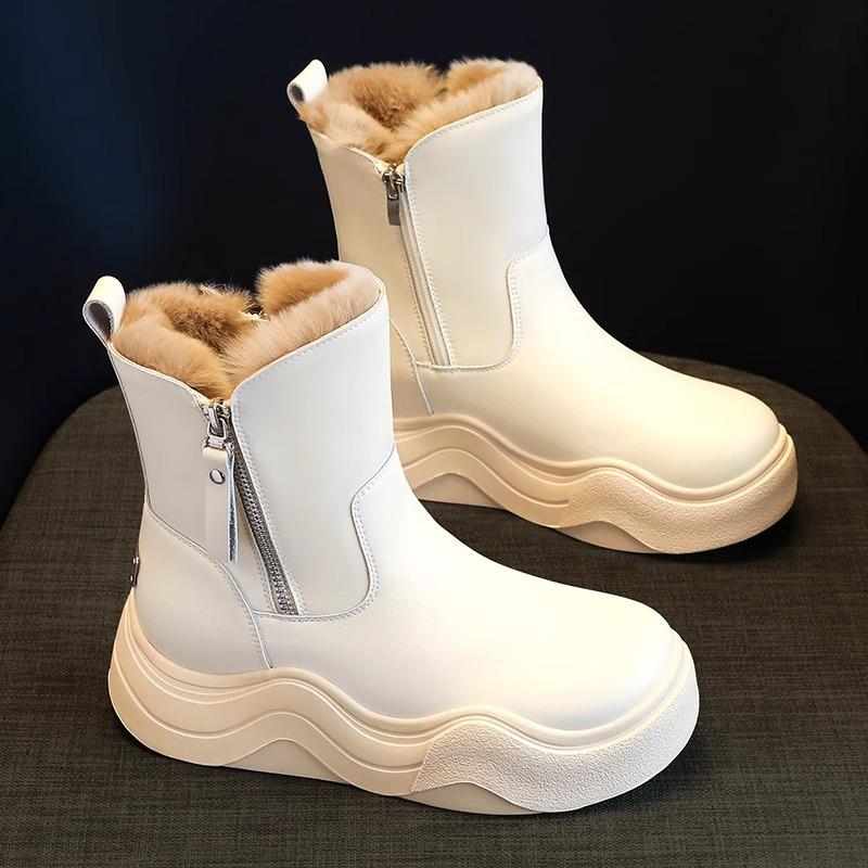 

Зимние теплые зимние ботинки женские модные британские удобные ботинки на платформе с застежкой-молнией на толстой подошве высокие зимние ботинки 35