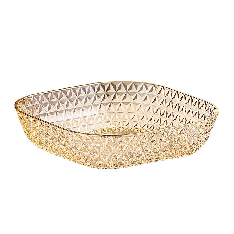 Ktv Acrylic Fruit Plate Fruit Plate Plastic Plate Transparent Candy Creative Household Snack Plate Living Room Plate