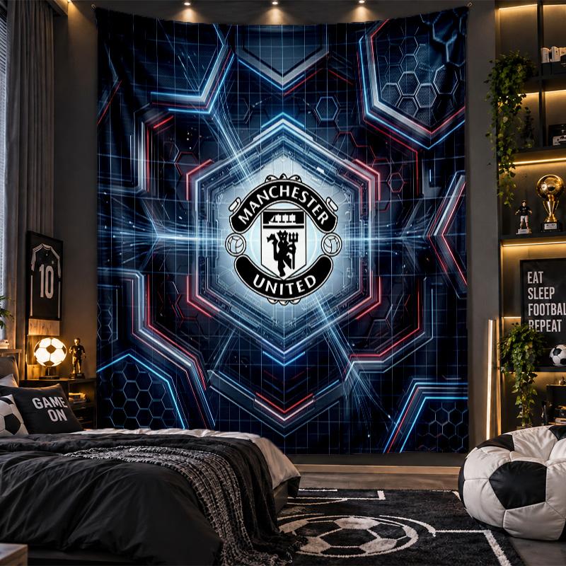 Tapisserie murale Tissu imprimé Manchester United pour salon chambre décoration intérieure